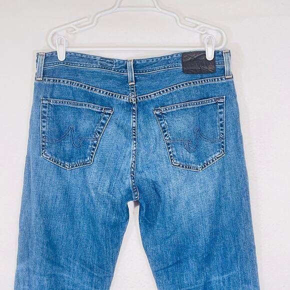 AG Adriano Goldschmied Men's 36x34 The Protege Straight Leg Blue Denim Jean USA - Picture 6 of 10